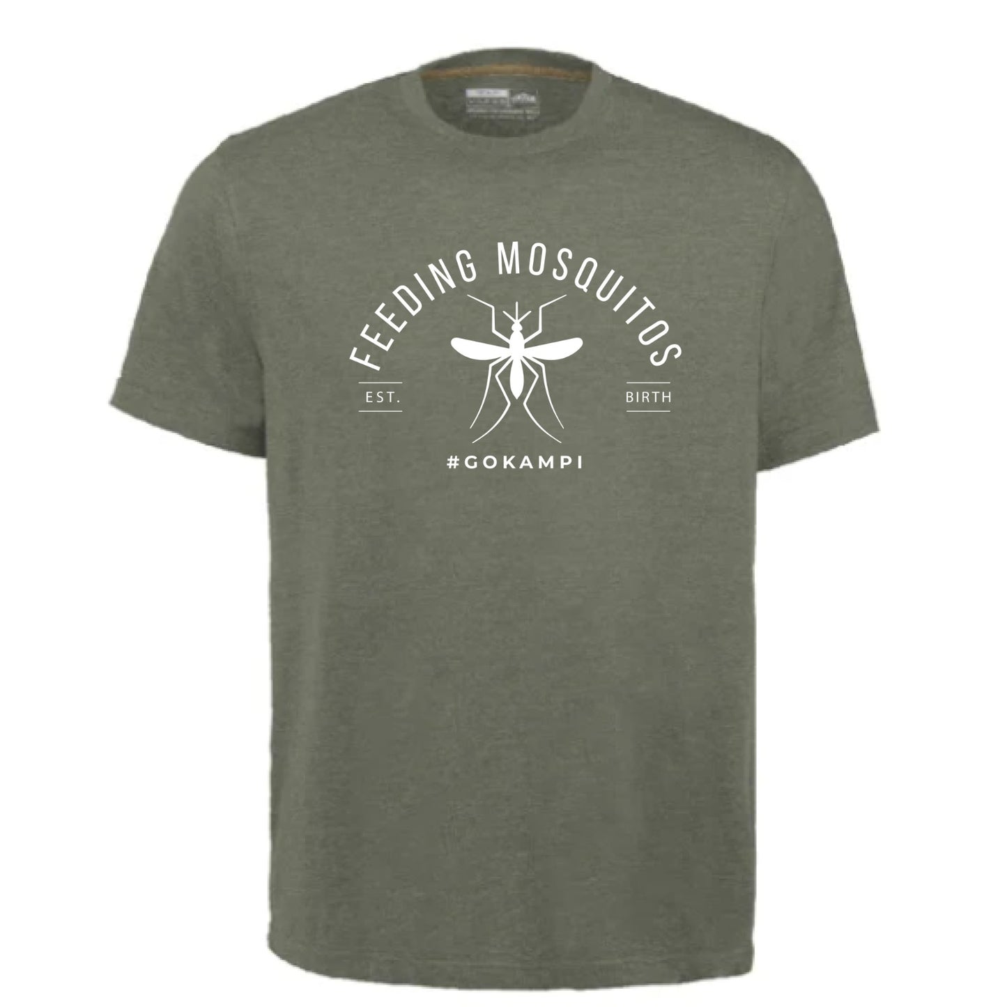 "Feeding Mosquitos" Olive Green T-shirt Kampi.co.za
