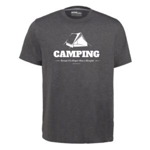 "Camping - because its cheaper than therapy" T-shirt
