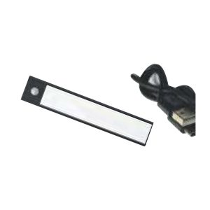 Lumeno rechargeable LED sensor light, a slim magnetic strip light with motion sensor and USB charging cable